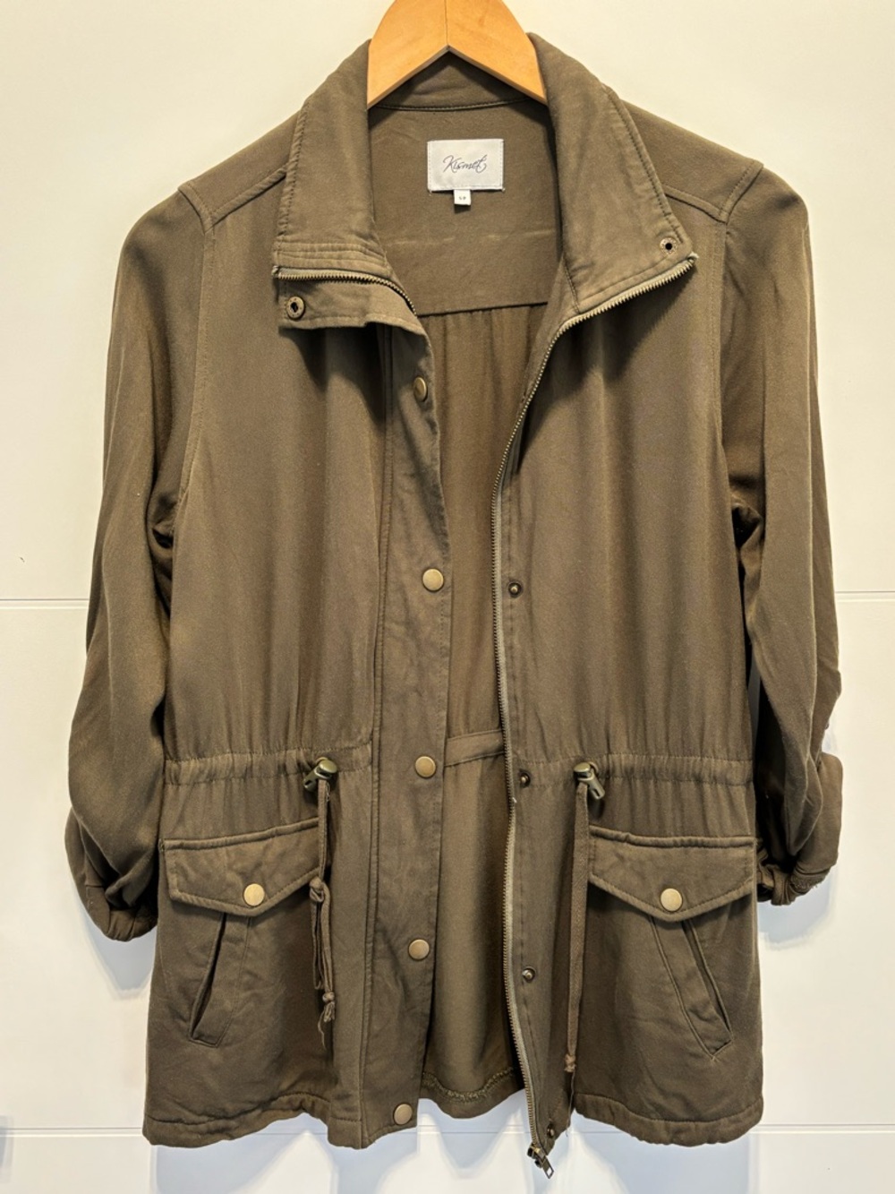 Kismet Olive Green Soft Utility Jacket for Women